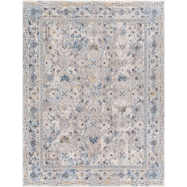 Hassler Gray Oriental 8 ft. x 10 ft. Indoor Area Rug