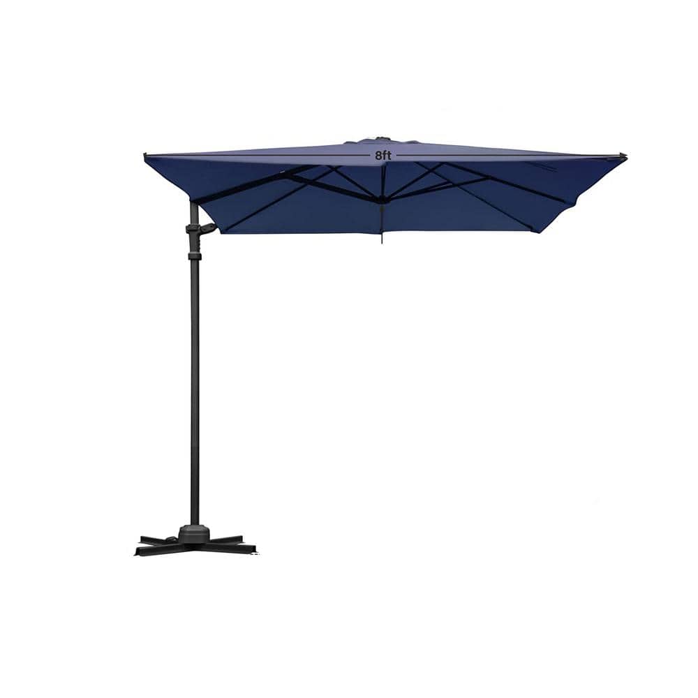 8 ft. Square Deluxe Cantilever Patio Umbrella with 360-Degree Rotation and 
