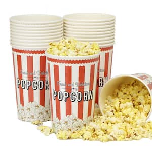 Small Disposable Popcorn Buckets- Vintage Red and White (46 Oz.), 100-Count