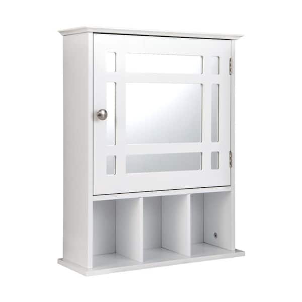 19 in. W x 6.5 in. D x 23.5 in. H Wall Mounted Bathroom Storage Wall Cabinet in White