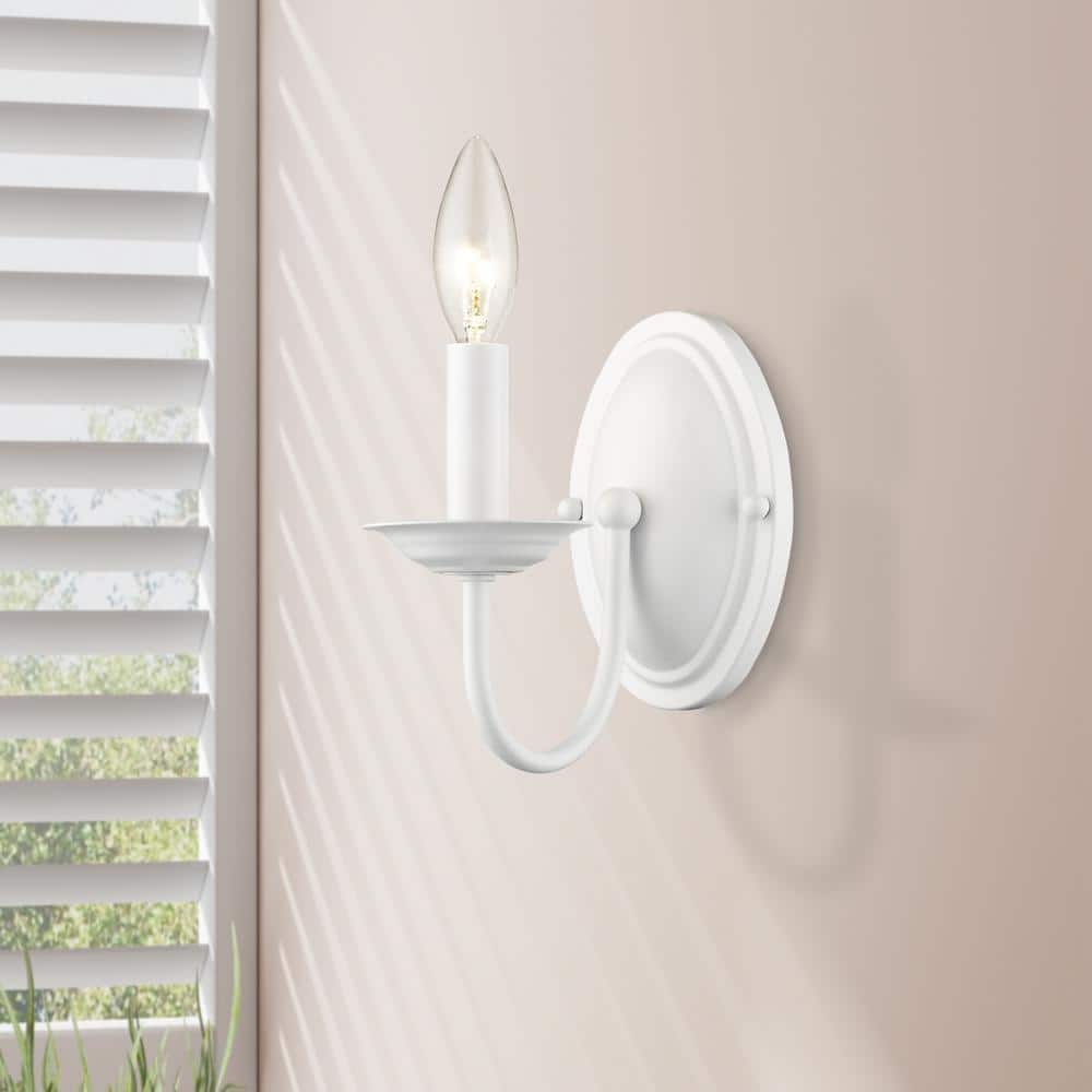 Elegant Williamsburg White Jelly Jar Dimmable Wall Sconce