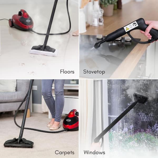 Nettoyeur Vapeur Portatif, Haute Pression 900W‑1050W Nettoyeur Vapeur Pressurisé Multi-Usages