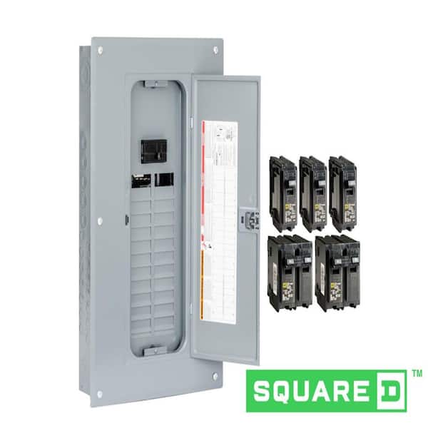 Value-Pack Square D Main Breaker Box Kit 100 Amp 24-Space 48-Circuit 