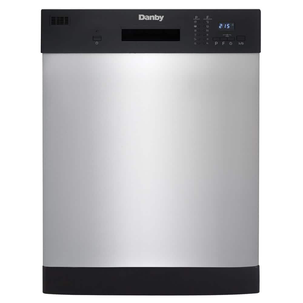 Danby 24 in.Front Control Stainless Steel Dishwasher with Stainless Steel Tub, 52 DB, Silver