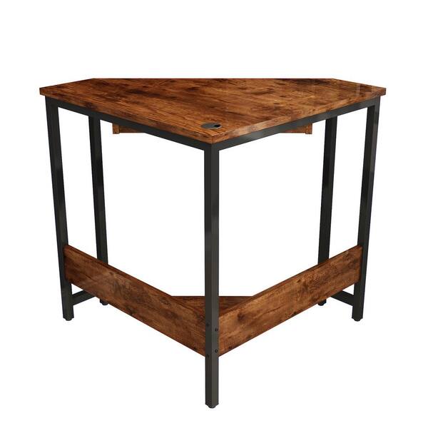 wetiny 24 in. Triangle Computer Desk, Corner Desk With Smooth Keyboard Tray& Storage Shelves