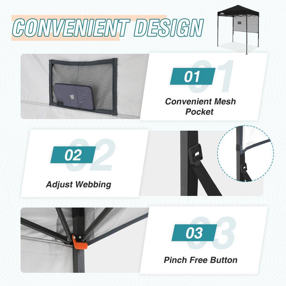 Eagle Peak 6x4 Black and Gray Adjustable Outdoor Canopy Tent