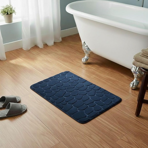 EVIDECO French home goods 3D Cobble Stone Navy Blue 20 in. W x 32