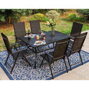 garden table and 6 reclining chairs