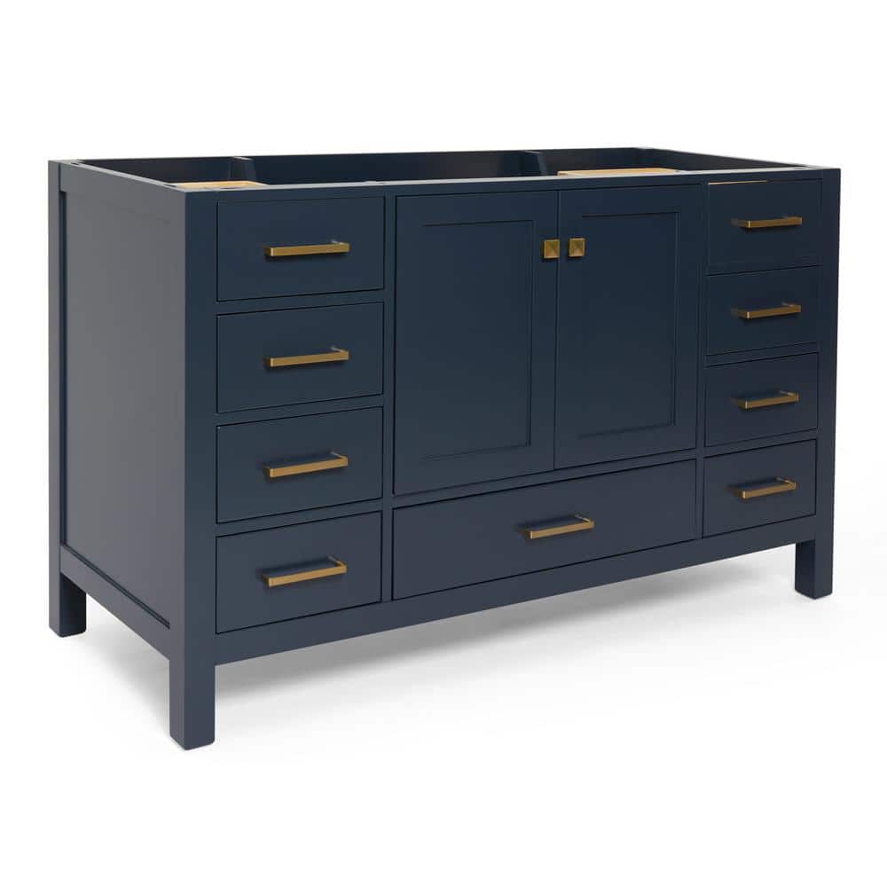 Midnight Blue 54" Solid Wood Freestanding Vanity Cabinet