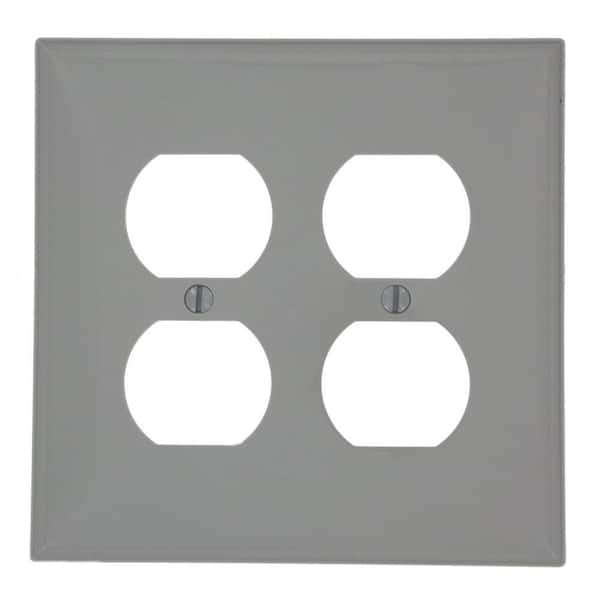 Leviton Gray 2-Gang Duplex Outlet Wall Plate (1-Pack)