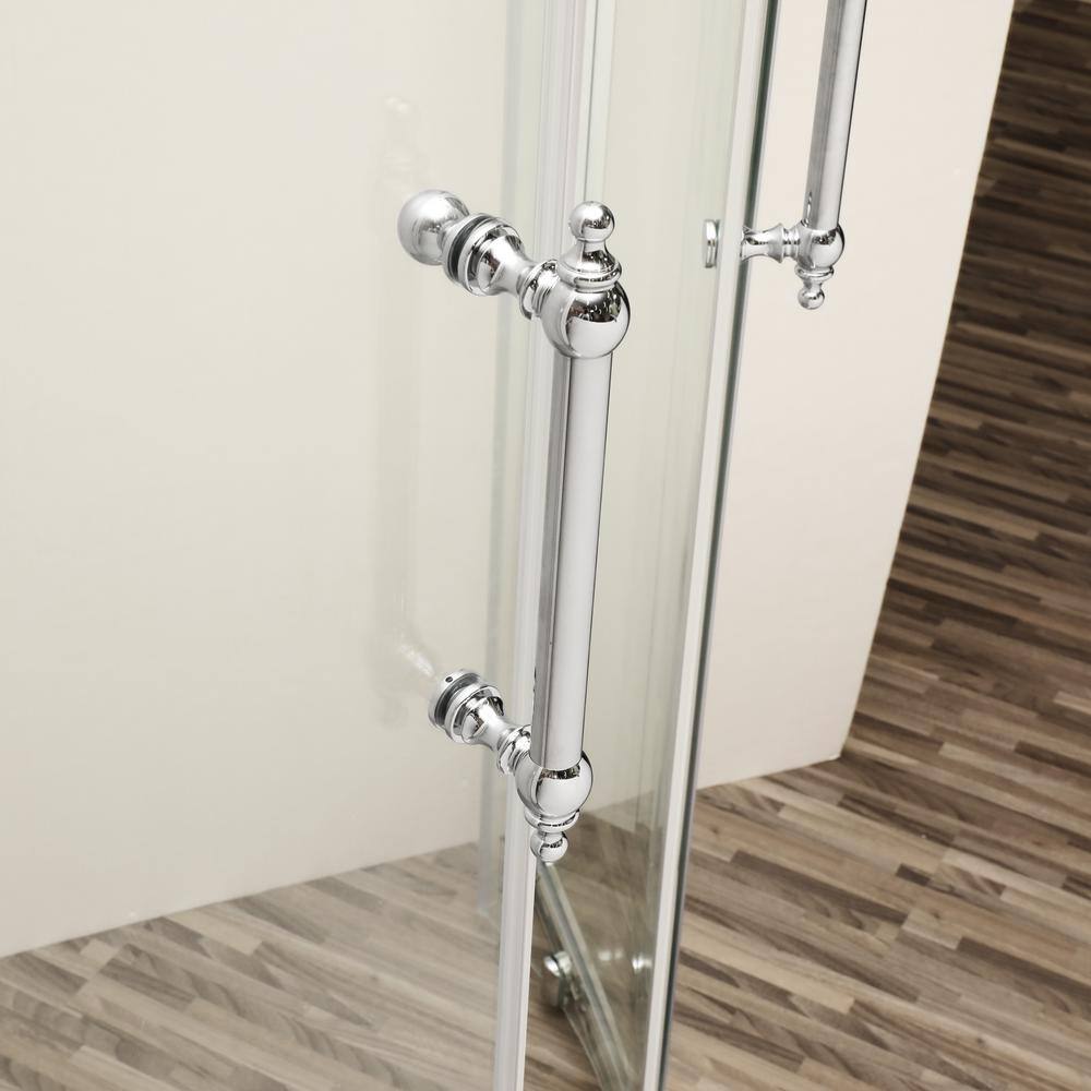 Chrome Frameless Neo-Round Corner Shower Enclosure, 36" x 72"