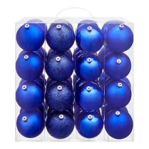48-Piece Blue Shatter-Resistant Ornaments