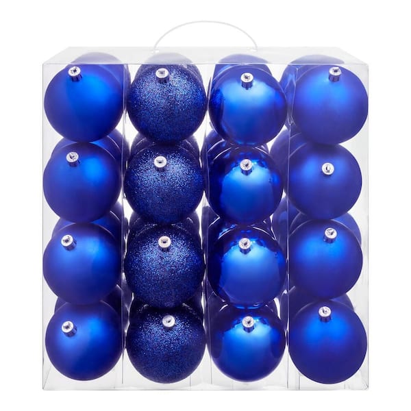 48-Piece Blue Shatter-Resistant Ornaments