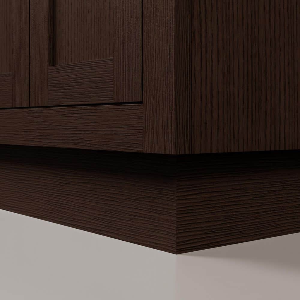 Chestnut Brown Oak Single Bathroom Vanity with Ceramic Sink