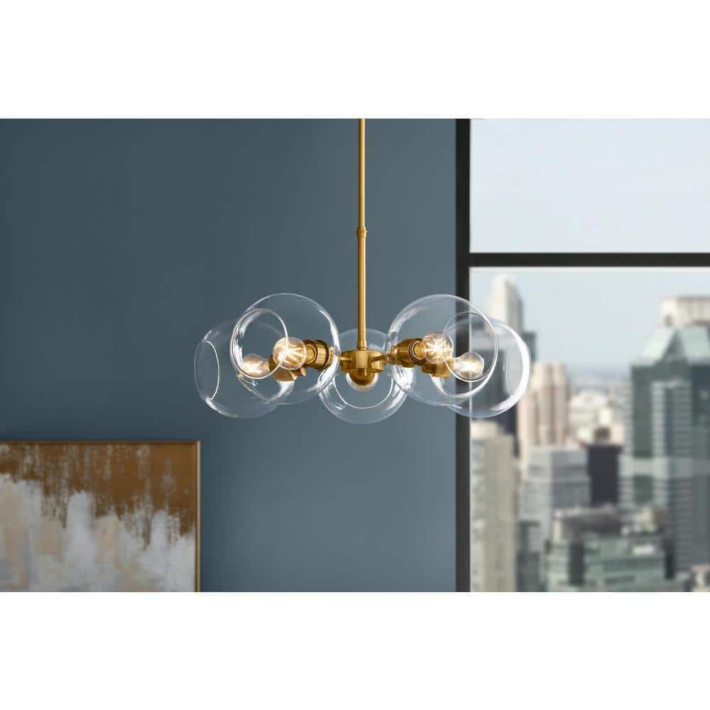 Vista Heights 5-Light Aged Brass Pendant Light price history on PriceWatchPro