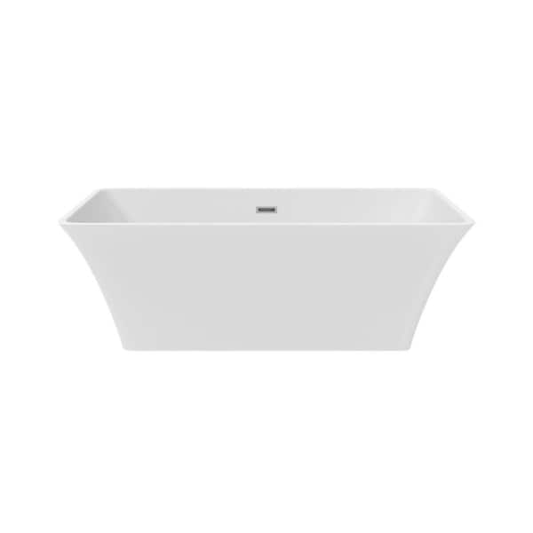 Hydrava 67 in. x 32 in. Freestanding Soaking Acrylic Bathtub with Centered Drain in White