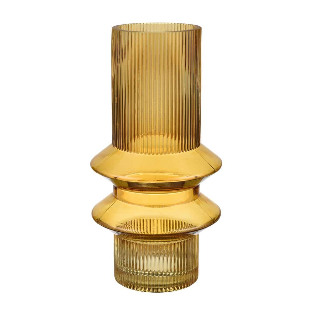 Wilson Colored Glass 3.75 in. Decorative Vase in Yellow - Large