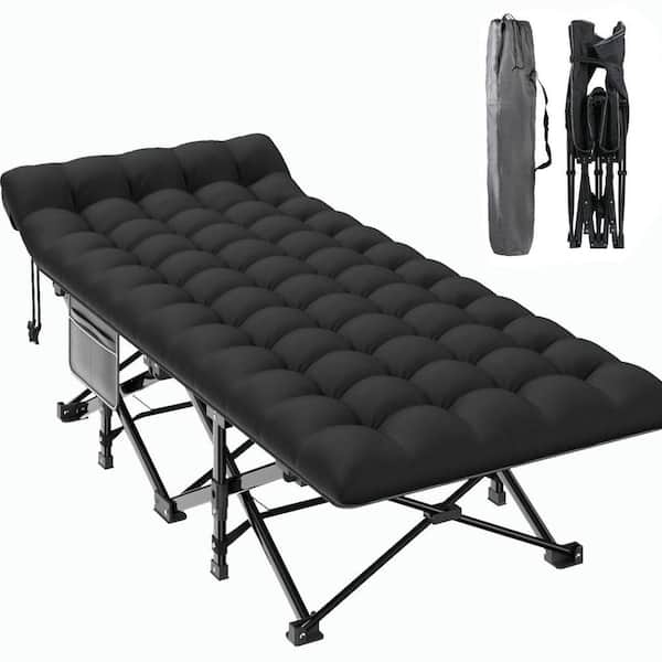 Portable Camping Cot Heavy-Duty with Pearl Cotton Mattress and Carry Bag for Camp Office Use