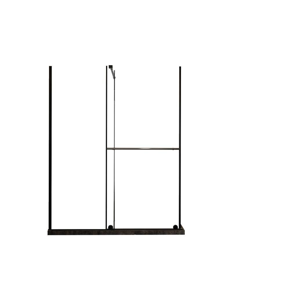 "60 in. W x 72 in. H Sliding Shower Door with 1/4"" Tempered Glass, Matte Black Semi-Frameless Shower Door with Handle" price history on PriceWatchPro
