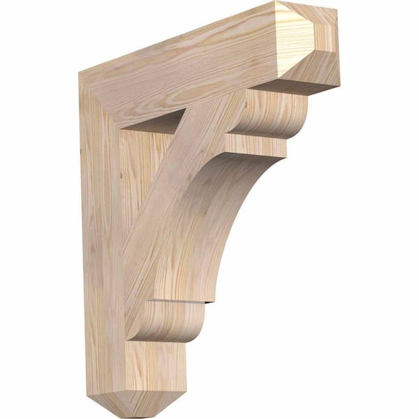 Ekena Millwork 5.5 in. x 28 in. x 28 in. Douglas Fir Olympic Craftsman Smooth Bracket