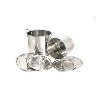 6-Piece Stainless Steel Stock Pot Set with Steamer Inserts