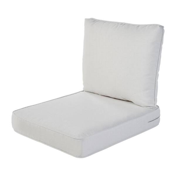 HAVEN WAY 22 in. x 25 in. 2-Piece Universal Outdoor Deep Seat Lounge Chair Cushion in Linen (1-Pack)