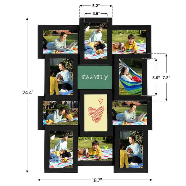 SONGMICS 4x6 Collage Picture Frames, Family Photo Collage Frame Set of 4  for Wall Decor, Glass Front, Wall Hanging or Tabletop