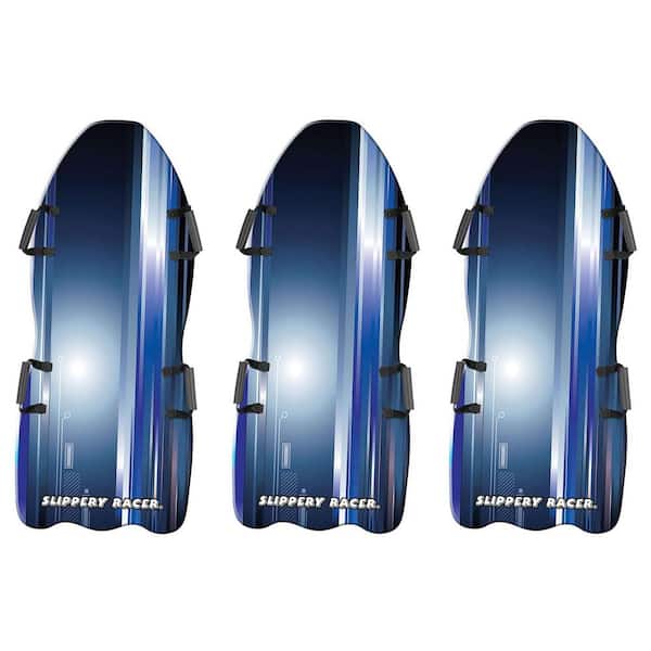 Slippery Racer 49 in. Downhill Falcon Kids Foam Toboggan Snow Sled, Midnight (3-Pack)