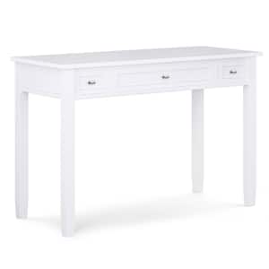 Warm Shaker Solid Wood Transitional 48 in. Wide Writing Office Desk in White