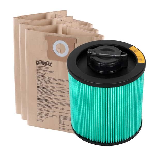 3-Pack Disposable Bag and HEPA Cartridge Filter Combo Pack for 6-10 Gallon Wet/Dry Vacuums