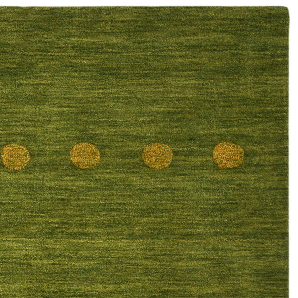 Transitional Hand-Knotted Wool Rectangular Rug in Green, 5' x 8'