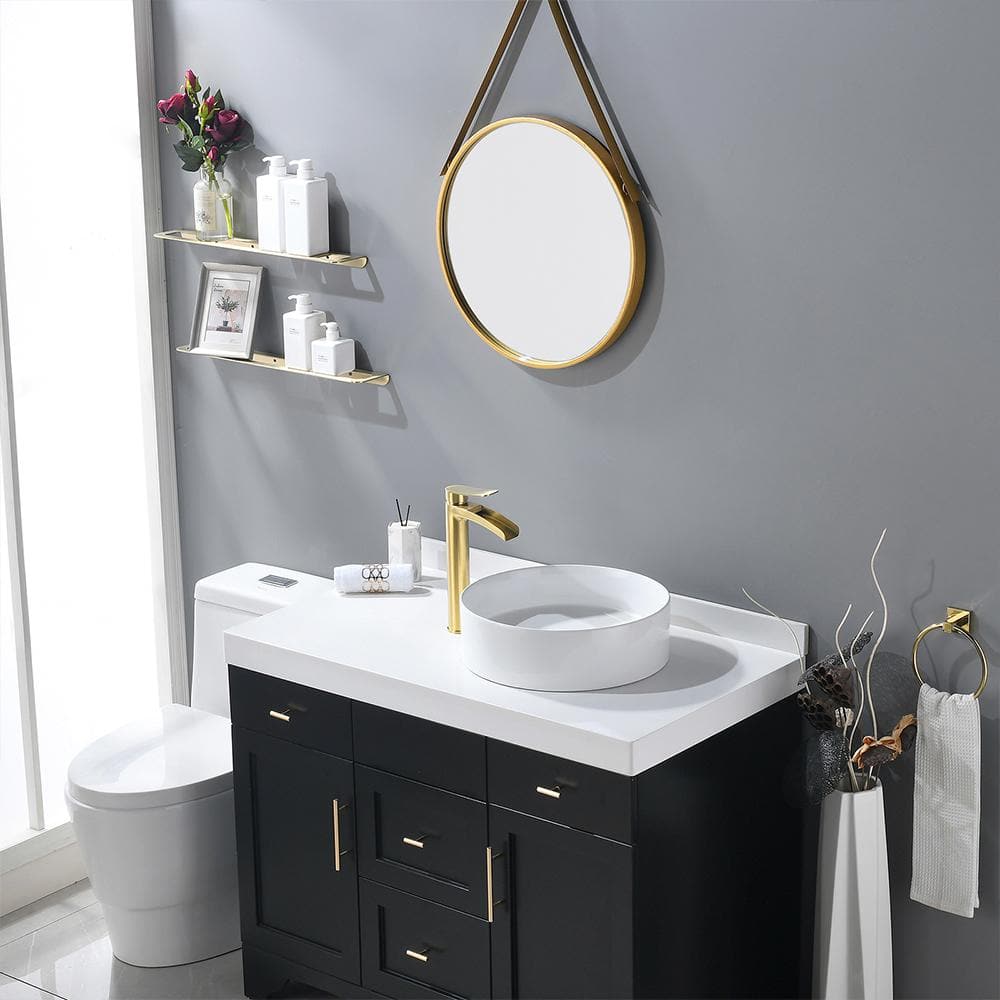 Brushed Gold Tall Single Handle Bathroom Faucet