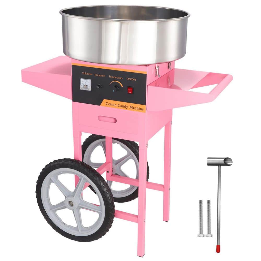 Electric Cotton Candy Machine w/ Cart 1000-Watt Commercial Floss Maker Stainless Steel Bowl Sugar Scoop and Drawer, Pink price history on PriceWatchPro