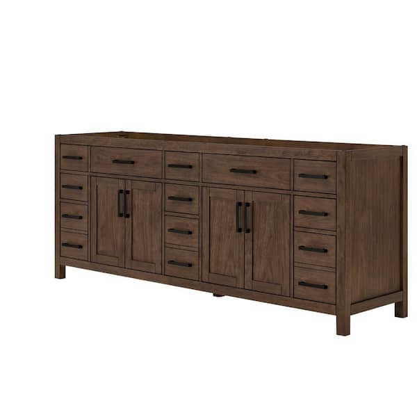 Beckett 83 in. Bath Vanity Cabinet without Top in Dark Walnut