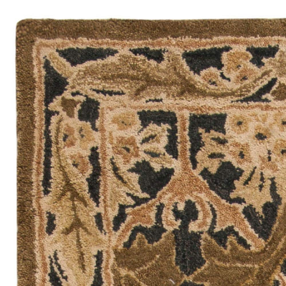 Hand-Tufted Navy and Sage Floral Wool Runner Rug, 2'3" x 10'