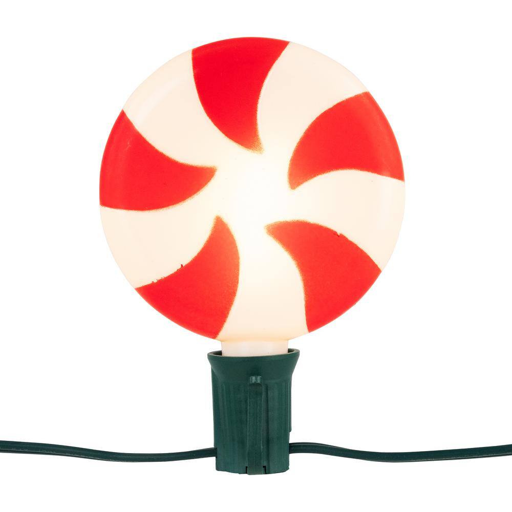 Set of 4 Peppermint Candy LED Pathway Markers with Green Wire