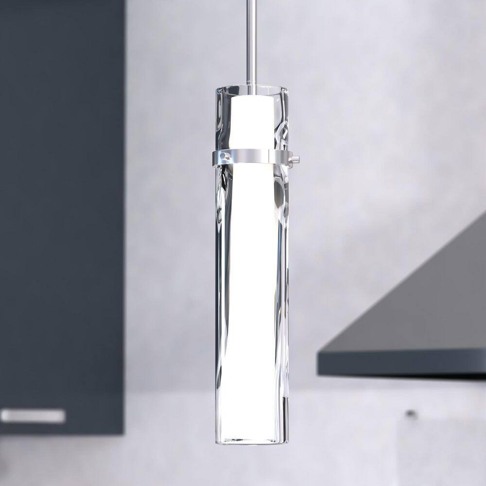 Satin Nickel Mini Pendant with Frosted Glass Shade