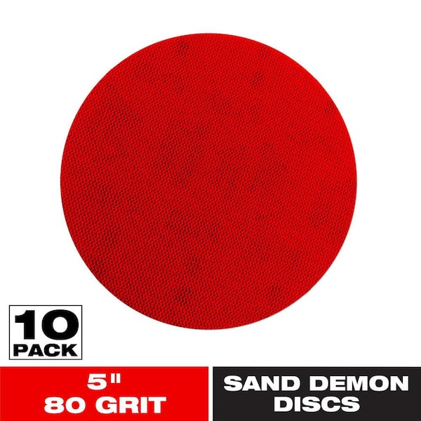 DIABLO 5 in. Sand Demon 80-Grit Sanding Discs with Connection Pad (10-Pack)
