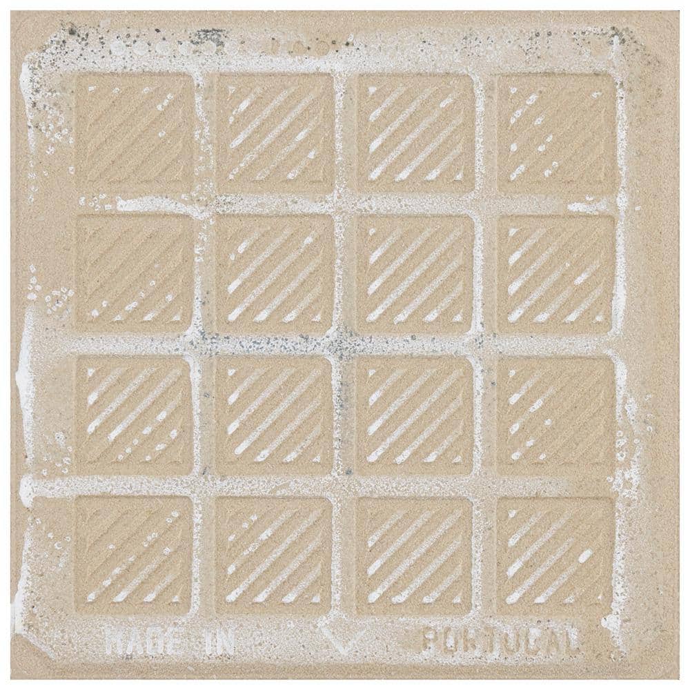 Revival Mini Memory 4" x 4" Off-White Ceramic Patterned Tile