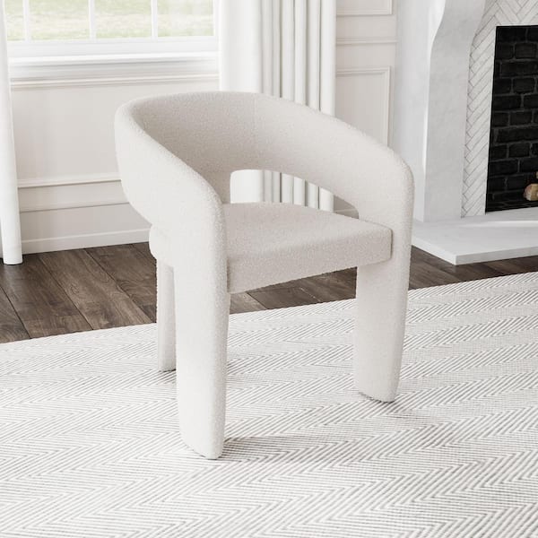 Coaster Eudora Cream Fabric Boucle Upholstered Dining Side Chair (Set of 2)