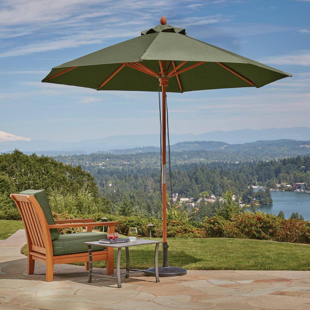 Heather Fern Green Water-Resistant Square Outdoor Seat Cushion