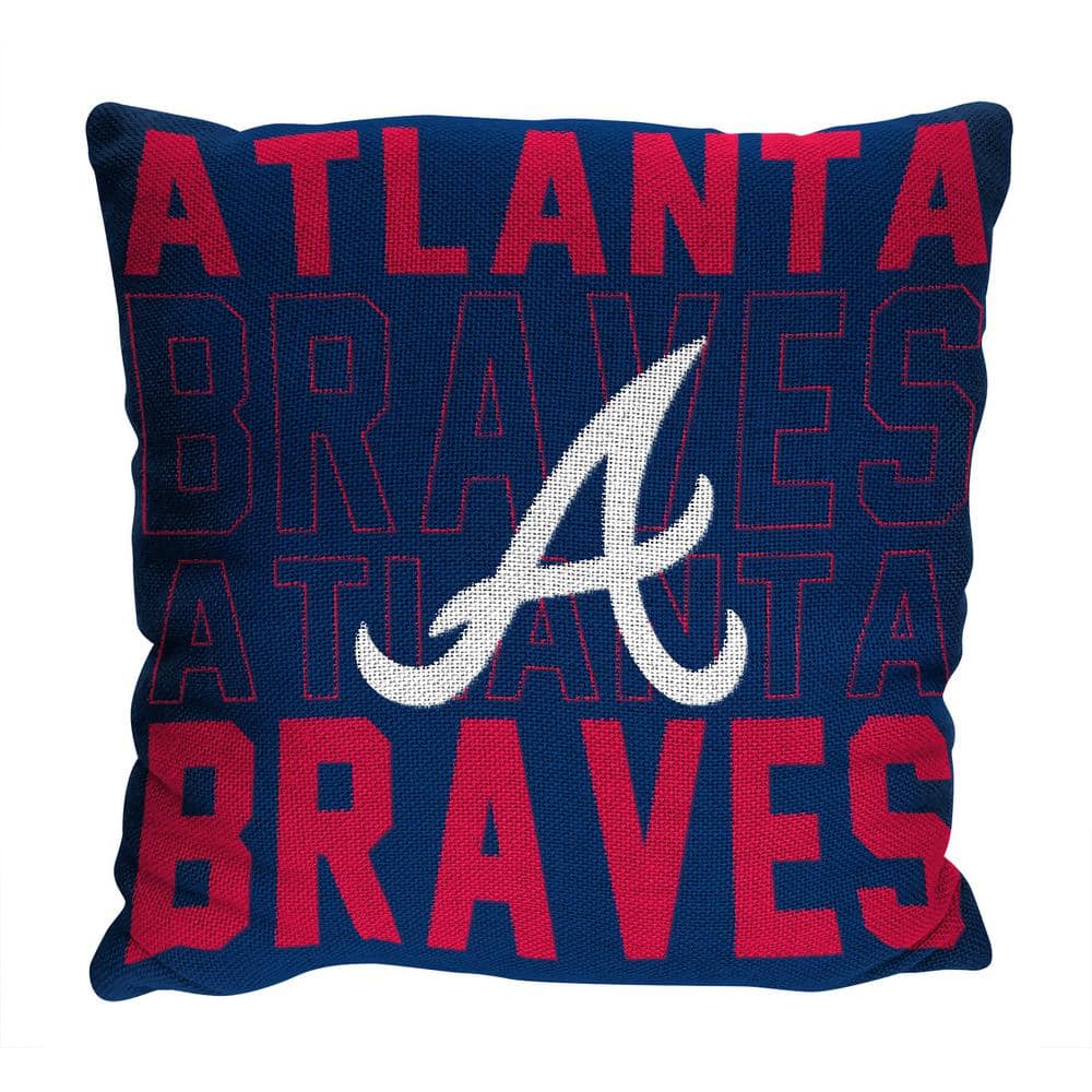 THE NORTHWEST GROUP MLB Braves Stacked MultiColored Pillow