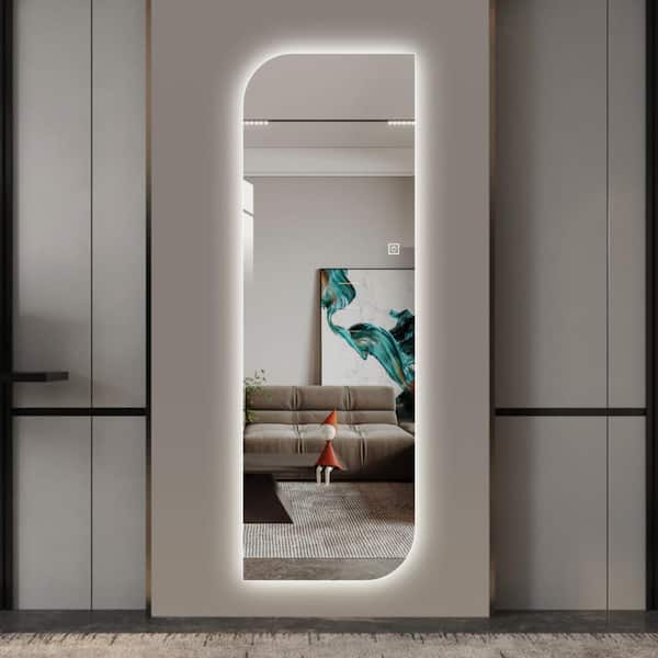 SUNRINX 65 x 21 Inch LED Full-Length Frameless Wall Mirror