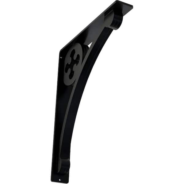 Ekena Millwork 2 in. x 15 in. x 12 in. Wrought Iron Triple Center Brace Crawley Bracket