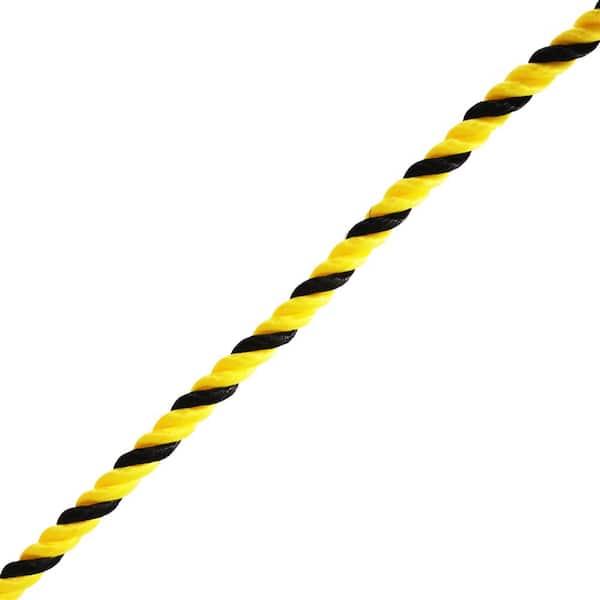 1/2 in. x 1 ft. Polypropylene Twist Rope, Yellow and Black