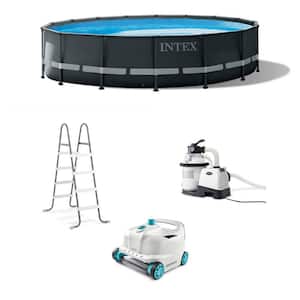 Ultra XTR 16 ft. x 48 in. Round Above Ground Pool Set with Pump and Cleaner Robot Vacuum