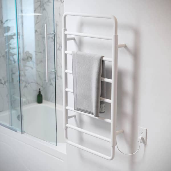Swiss Madison Ivy 8-Bar Electric Towel Warmer in Matte White