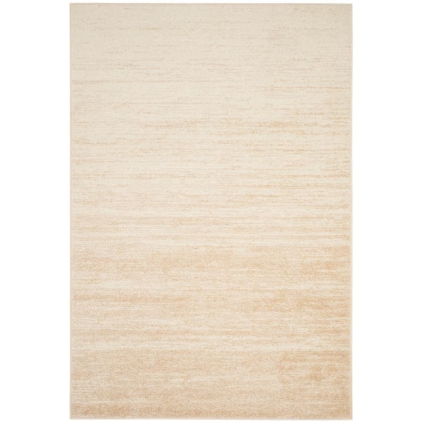 Adirondack 6 ft. x 8 ft. Champagne/Cream Solid Color Striped Area Rug