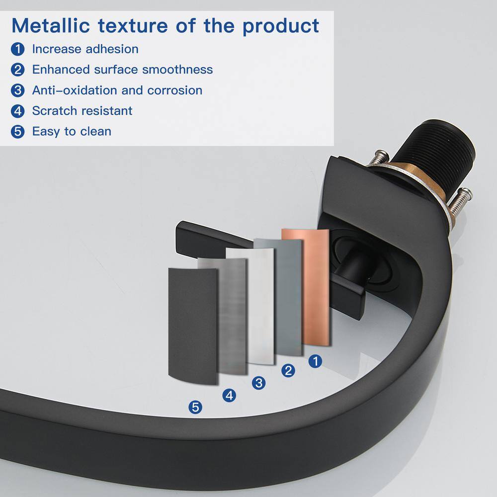 Matte Black Single Handle Mid Arc Bathroom Faucet