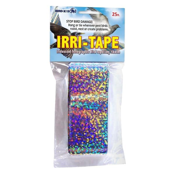 Bird-X Holographic Bird Scare Tape 25 ft. Safe Bird Repellent Flashes Bright Colors and Make Sounds Owl Decoy